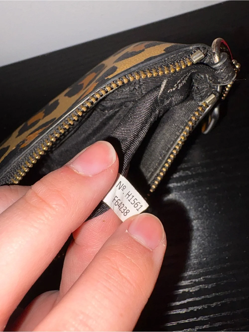 Coach Corner Zip Leopard Wristlet - Picture 8 of 8